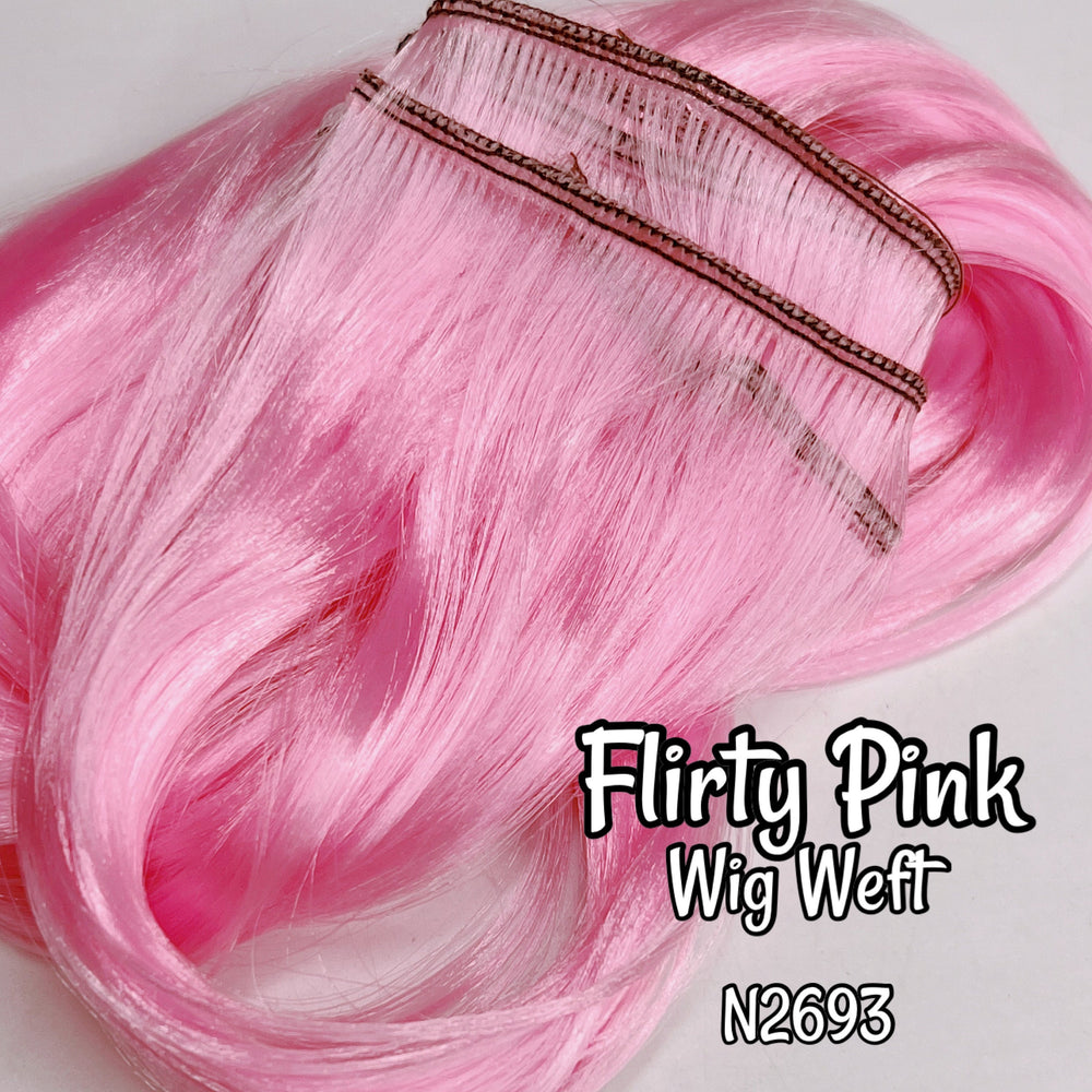 DG-HQ™ Wig Weft Nylon Flirty Pink N2693 Pink Nylon Weft 30"Wx20"L Doll Hair for Making Fashion Doll Wigs Standard Temperature