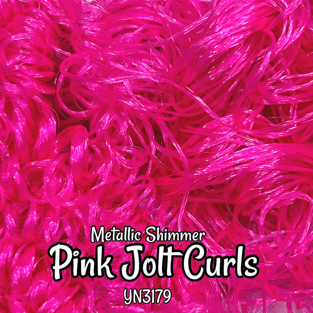 DG Curly Pink Jolt YN3179 10mm 25mm 36 inch 0.5oz/14g pre-curled Nylon Doll Hair for rerooting fashion dolls Standard Temperature