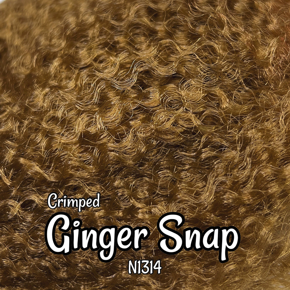 Crimped Ginger Snap N1314 Ethnic wavy brown 36 inch 0.5oz/14g hank Nylon Doll Hair for rerooting fashion dolls Standard Temperature