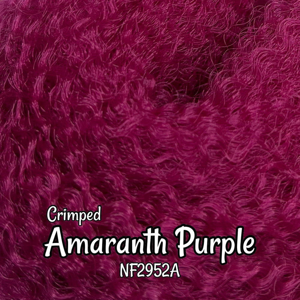 Crimped Amaranth Purple NF2952A Ethnic wavy dark 36 inch 0.5oz/14g hank Nylon Doll Hair for rerooting fashion dolls Standard Temperature
