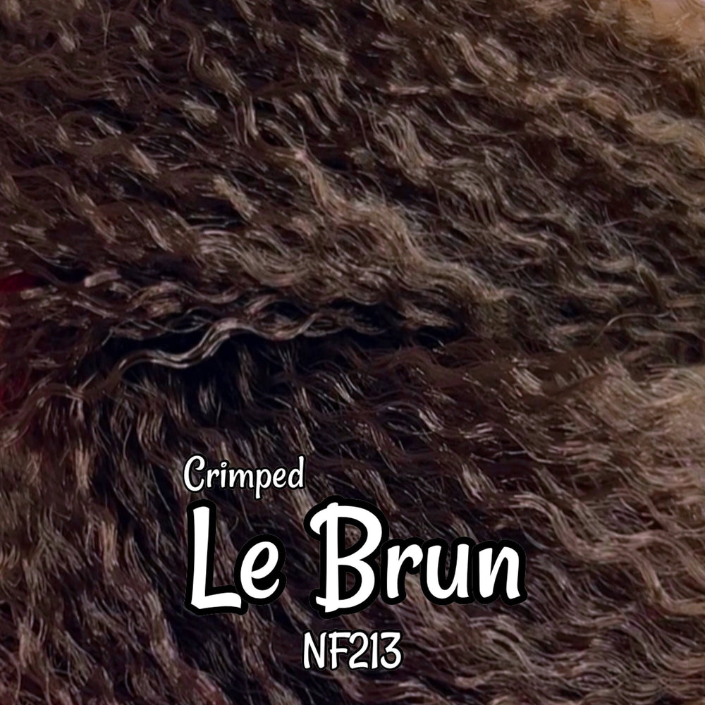 Crimped Le Brun NF213 Ethnic wavy dark brown 36 inch 0.5oz/14g hank Nylon Doll Hair for rerooting fashion dolls Standard Temperature