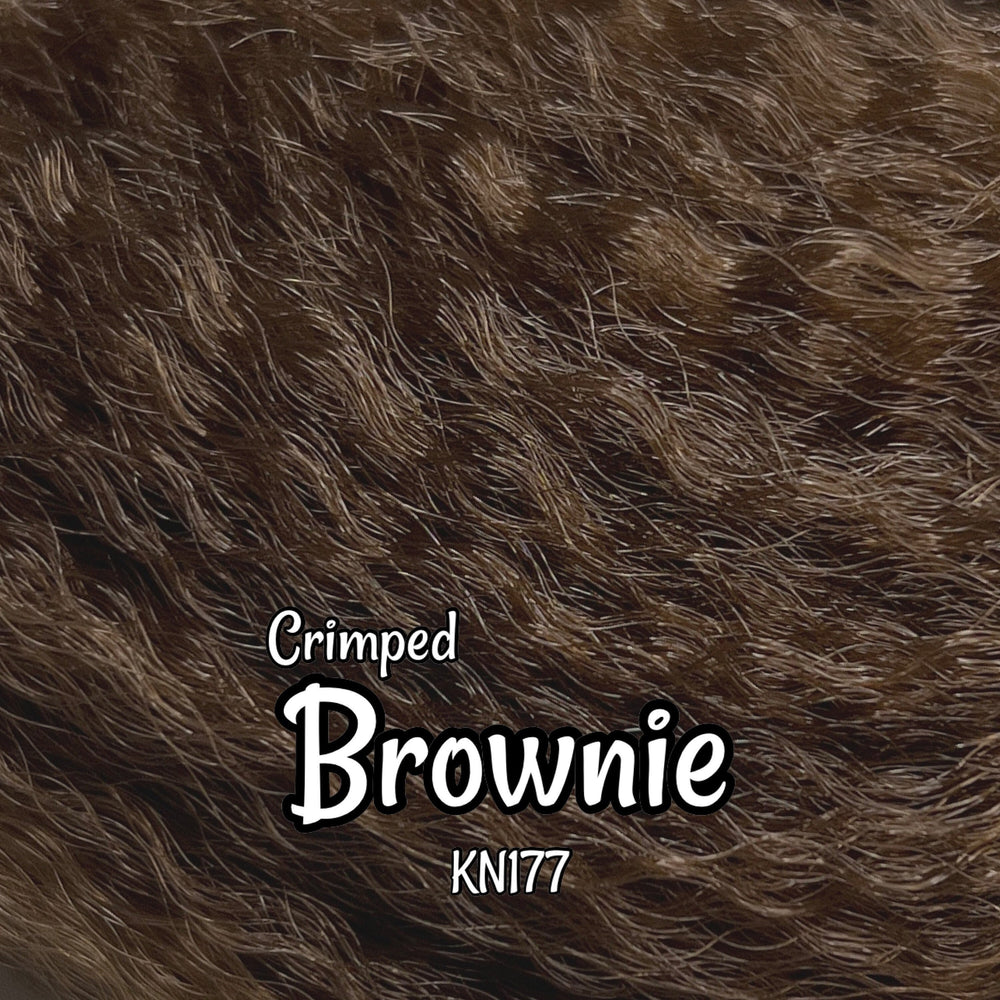 Crimped Brownie KN177 Ethnic wavy brown 36 inch 0.5oz/14g hank Nylon Doll Hair for rerooting fashion dolls Standard Temperature