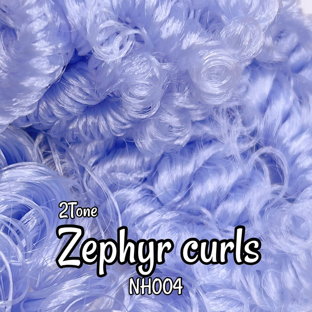 DG Curly 2Tone Zephyr NH004 5mm 10mm 20mm blue 36 inch 0.5oz/14g pre-curled Nylon Doll Hair for rerooting fashion dolls Standard Temperature