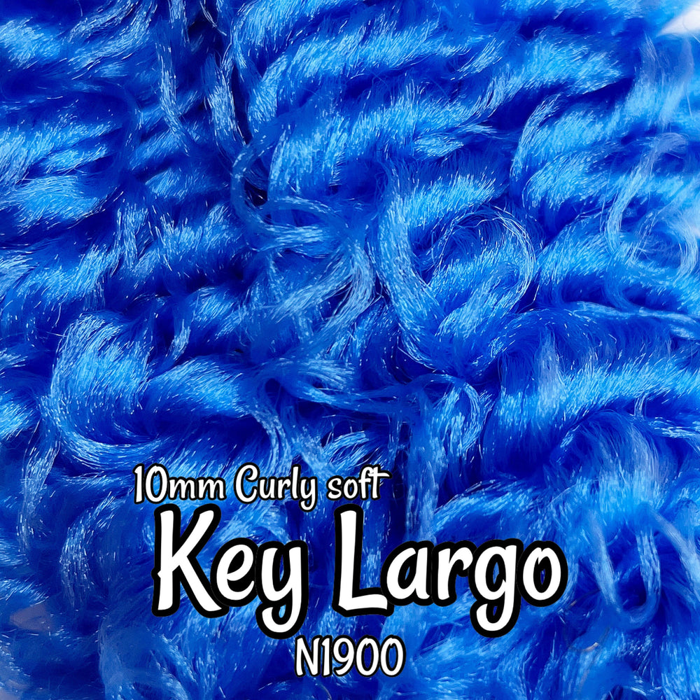 DG Curly Key Largo 10mm N1900 Soft Blue 36 inch 0.5oz/14g pre-curled Nylon Doll Hair for rerooting fashion dolls Standard Temperature