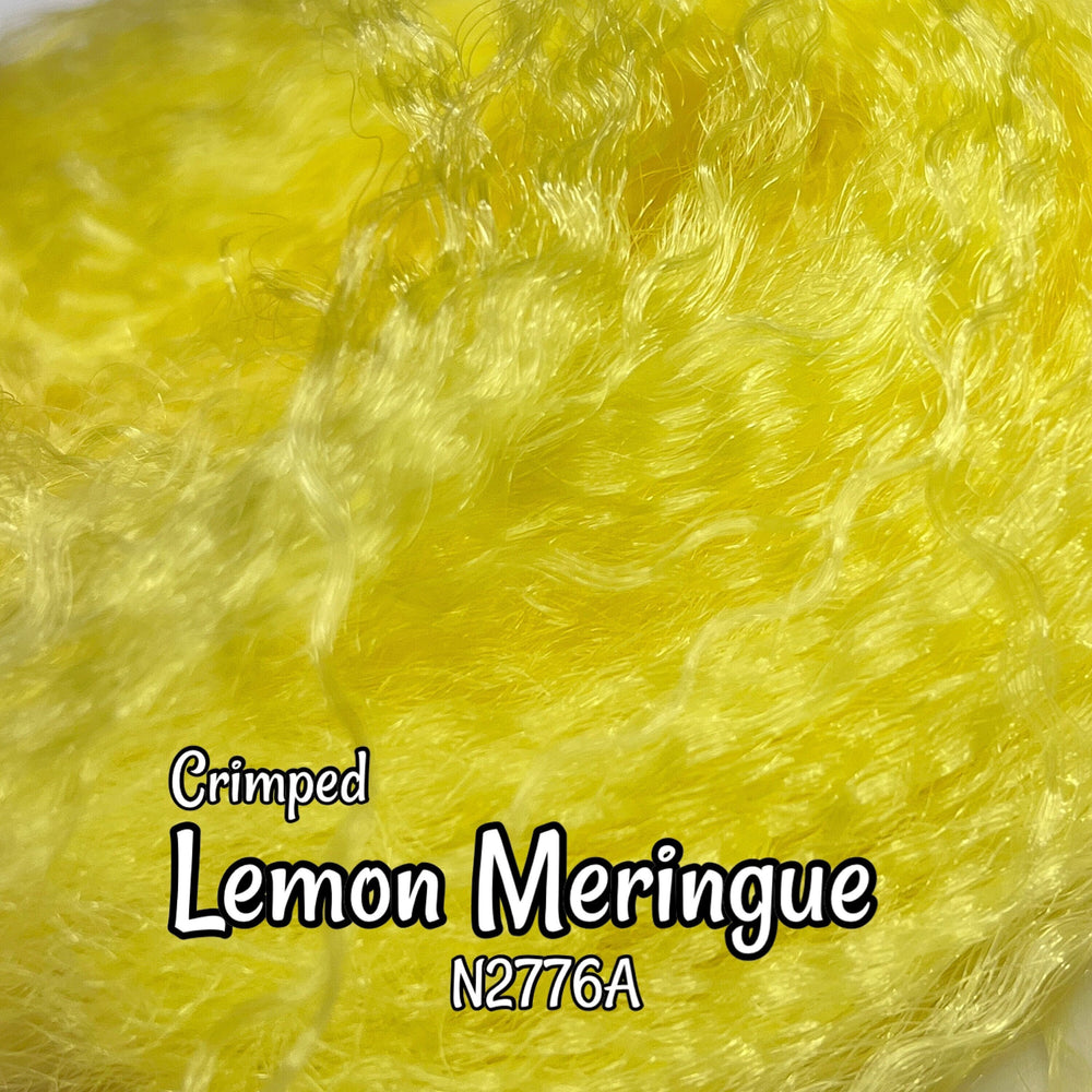 Crimped lemon meringue N2776A Ethnic wavy yellow 36 inch 0.5oz/14g hank Nylon Doll Hair for rerooting fashion dolls Standard Temperature