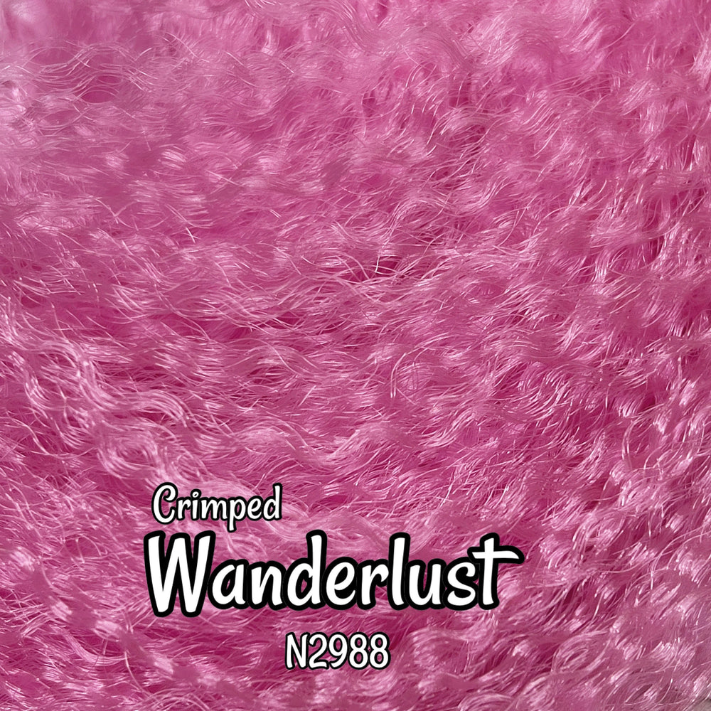 Crimped Wanderlust N2988 Ethnic wavy fuchsia 36 inch 0.5oz/14g hank Nylon Doll Hair for rerooting fashion dolls Standard Temperature