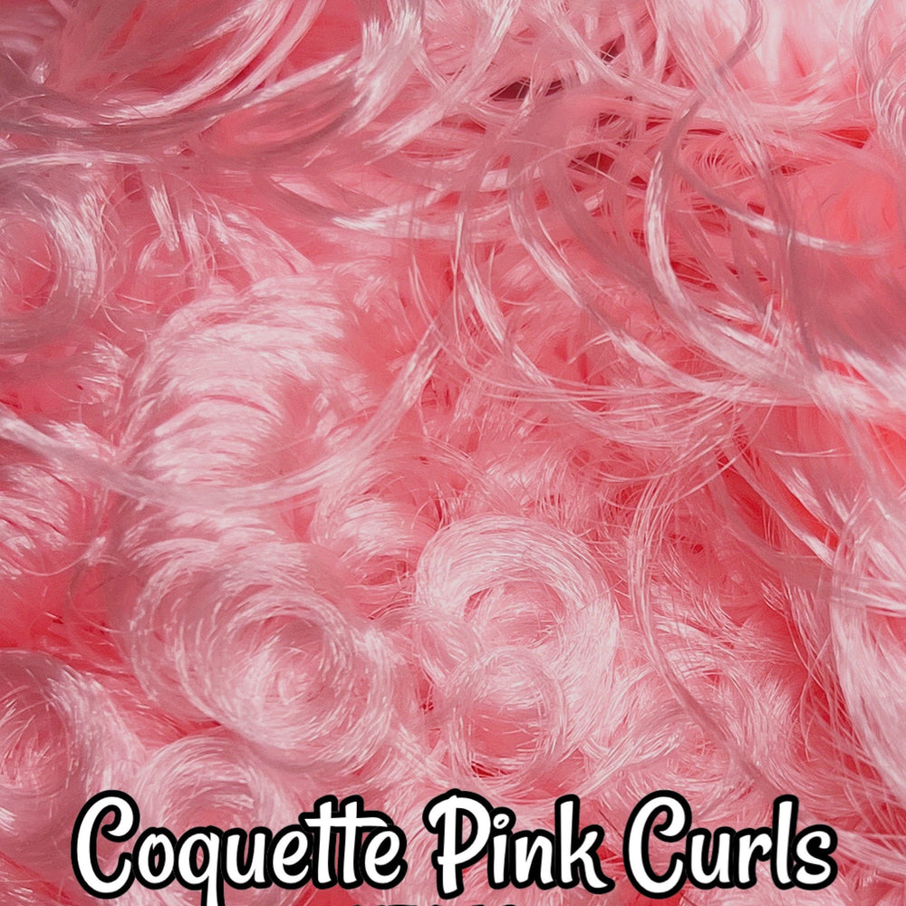 DG Curly Coquette Pink 10mm 25mm pre-curled Doll Hair Reroot Pony Barbie™ Monster High™ Ever After Rainbow High lol omg large dolls