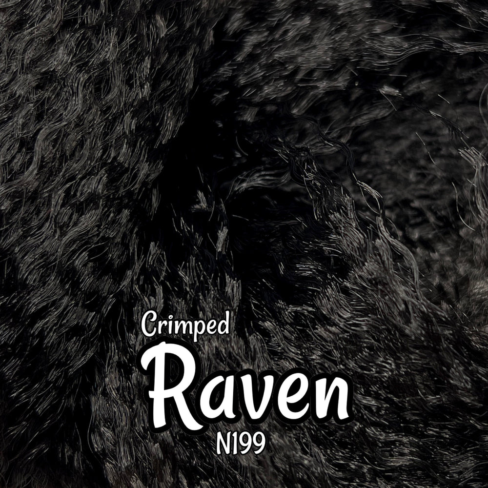 Crimped Raven N199 Ethnic wavy black Hair textured natural 36 inch 0.5oz/14g hank Nylon Doll Hair for rerooting fashion dolls