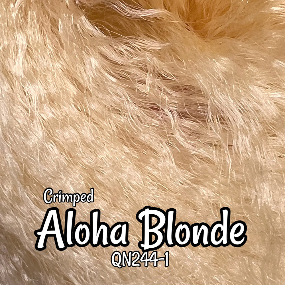 Crimped Aloha Blonde QN244-1 Ethnic wavy light blonde 36 inch 0.5oz/14g hank Nylon Doll Hair for rerooting fashion dolls