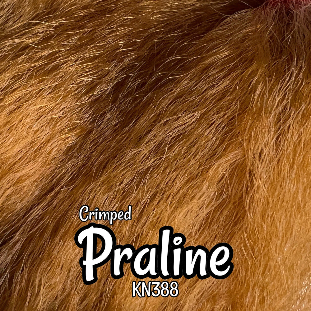 Crimped Praline KN388 Ethnic soft loose waves brown 36 inch 0.5oz/14g hank Nylon Doll Hair for rerooting fashion dolls Standard Temperature
