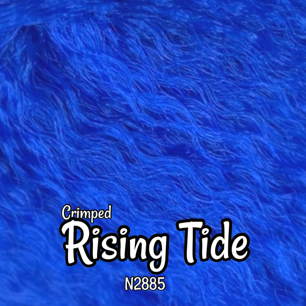 Crimped Rising Tide N2885 Ethnic wavy blue 36 inch 0.5oz/14g hank Nylon Doll Hair for rerooting fashion dolls Standard Temperature
