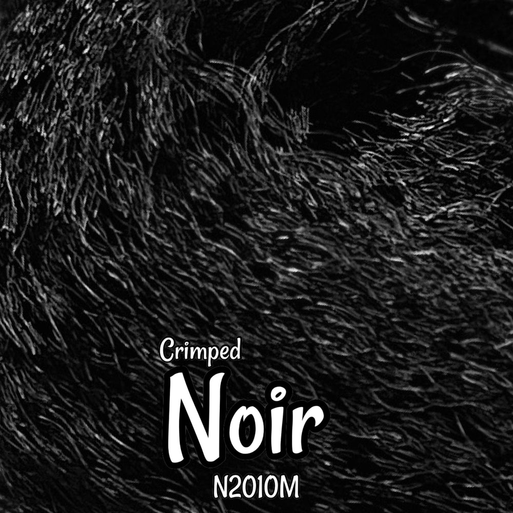 Crimped Noir N2010M Ethnic wavy black 36 inch 0.5oz/14g hank Nylon Doll Hair for rerooting fashion dolls Standard Temperature