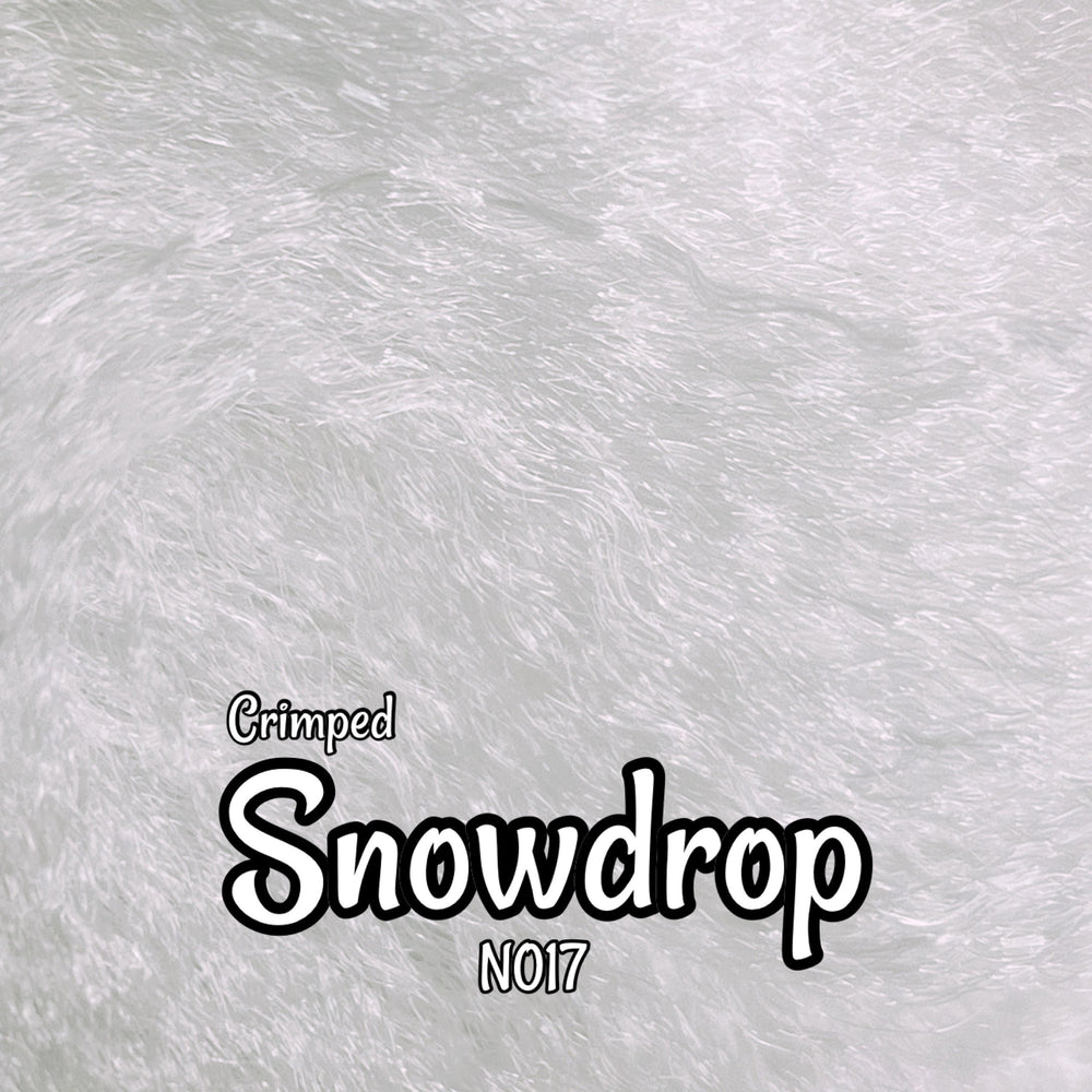 Crimped Snowdrop N017 Ethnic wavy white 36 inch 0.5oz/14g hank Nylon Doll Hair for rerooting fashion dolls Standard Temperature