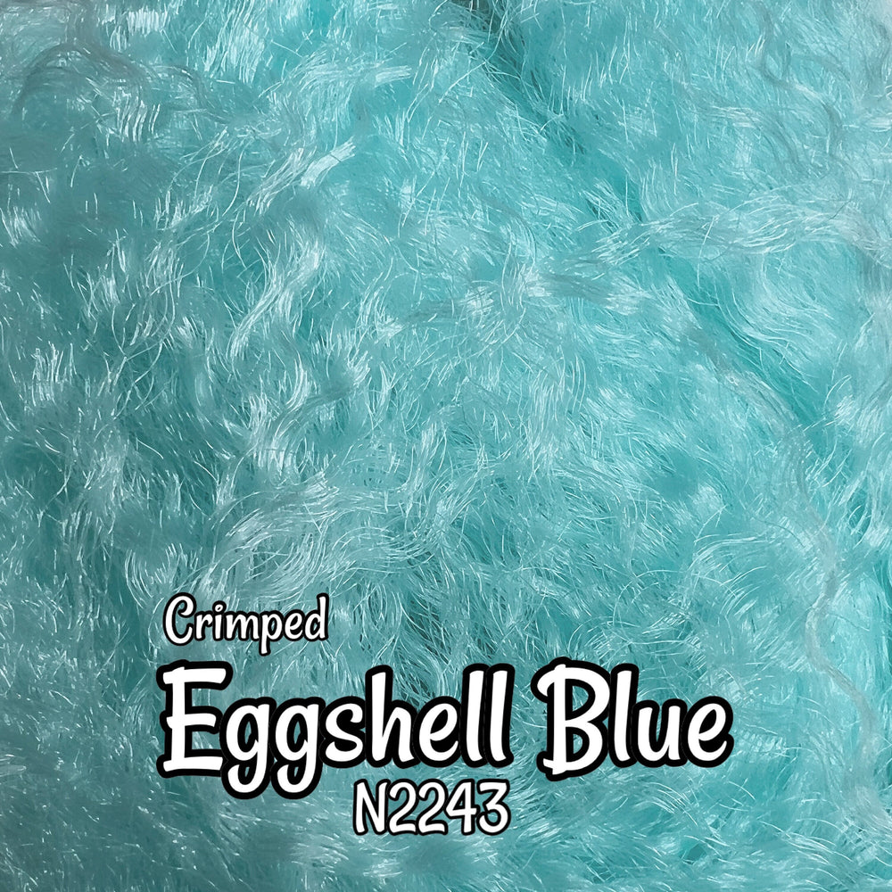 Crimped Eggshell Blue N2243 Ethnic wavy blue green 36 inch 0.5oz/14g hank Nylon Doll Hair for rerooting fashion dolls Standard Temperature