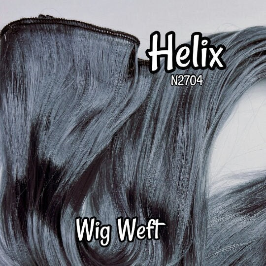 DG-HQ™ Wig Weft Nylon Helix N2704 Dark Gray Nylon Weft 30"Wx20"L Doll Hair for Making Fashion Doll Wigs Standard Temperature