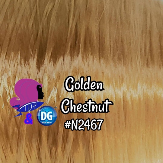 DG-HQ™ Nylon Golden Chestnut Blonde Brown N2467 36 inch 1oz/28g hank Doll Hair for rerooting fashion dolls Standard Temperature