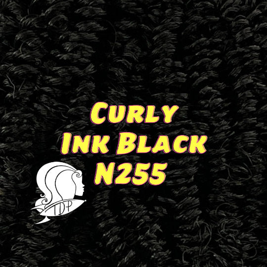DG Curly Ink Black 3mm, 5mm, 10mm, 20mm options N255 36 inch 0.5oz/14g pre-curled Nylon Doll Hair for rerooting fashion dolls