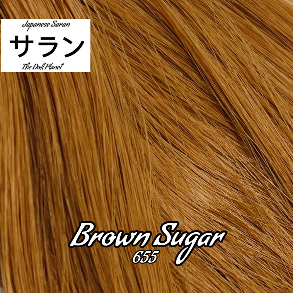 Japanese Saran Brown Sugar 655 36 inch 1oz/28g hank golden Brown Doll Hair for rerooting fashion dolls Standard Temperature
