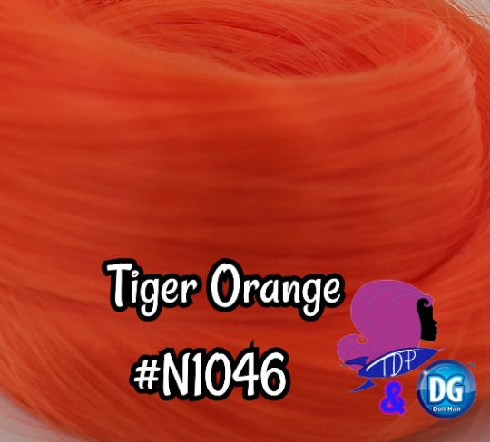 DG-HQ™ Nylon Tiger Orange N1046 36 inch 1oz/28g hank Bright Doll Hair for rerooting fashion dolls Standard Temperature