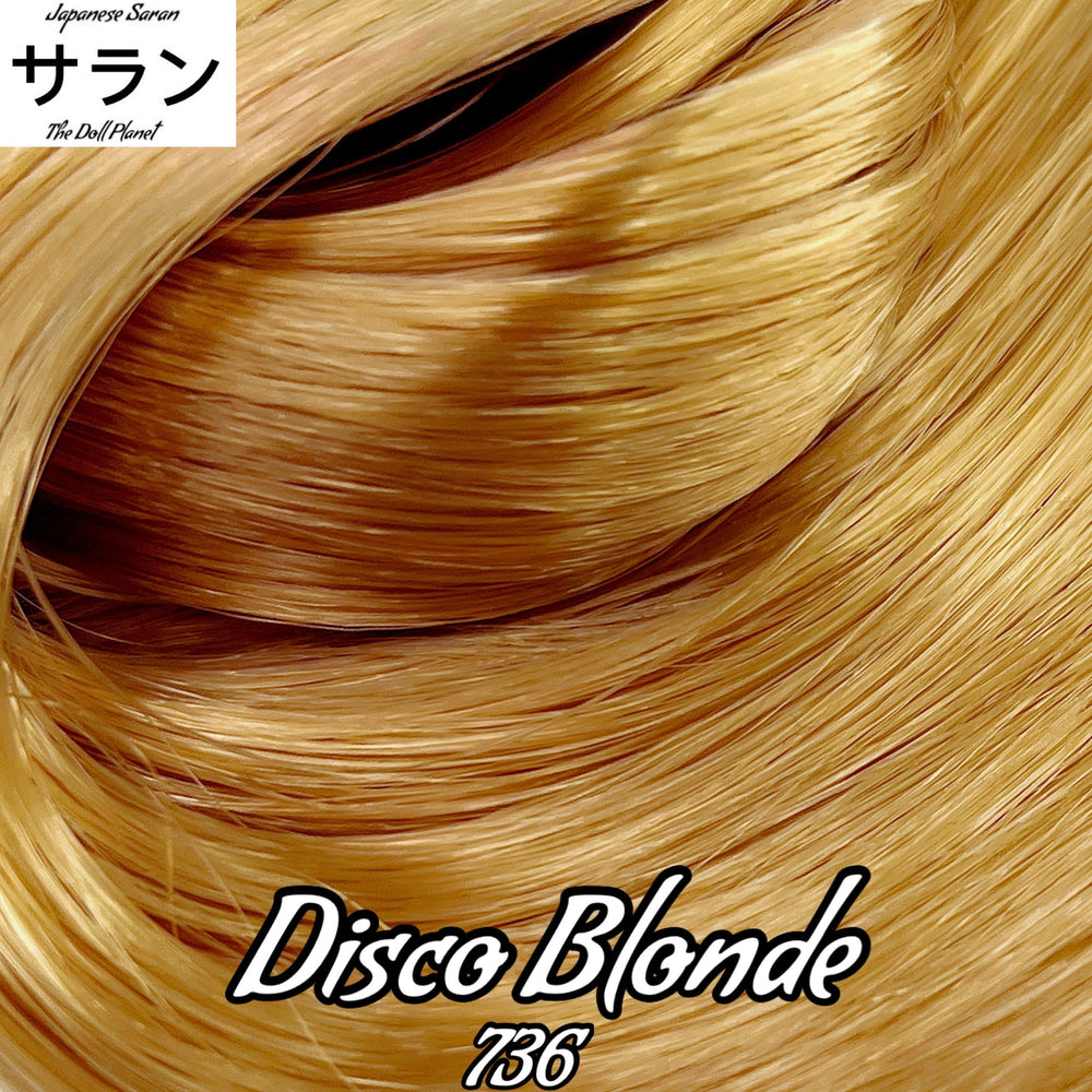 Japanese Saran Disco Blonde 736 36 inch 1oz/28g hank Superstar Golden Brassy Doll Hair for rerooting fashion dolls Standard Temperature