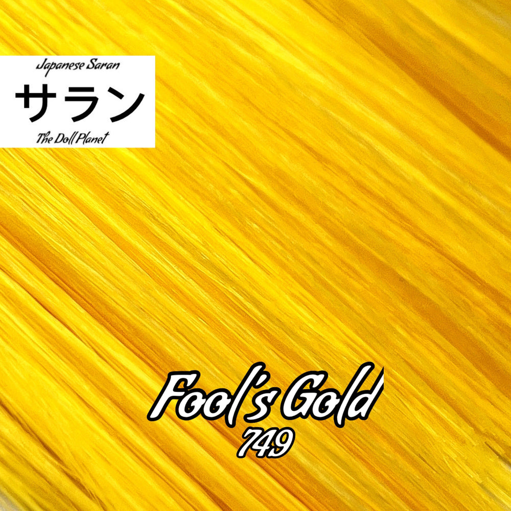 Japanese Saran Fool’s Gold 749 36 inch 1oz/28g hank Golden Yellow Doll Hair for rerooting fashion dolls Standard Temperature