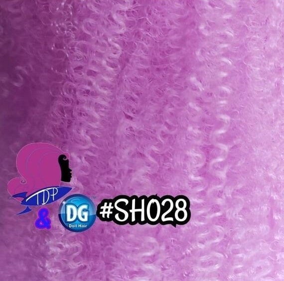DG S-Curl Afro Light Purple 2mm SHO28 pre-curled 18 inch 0.5oz/14g hank Nylon Doll Hair for rerooting fashion dolls Standard Temperature