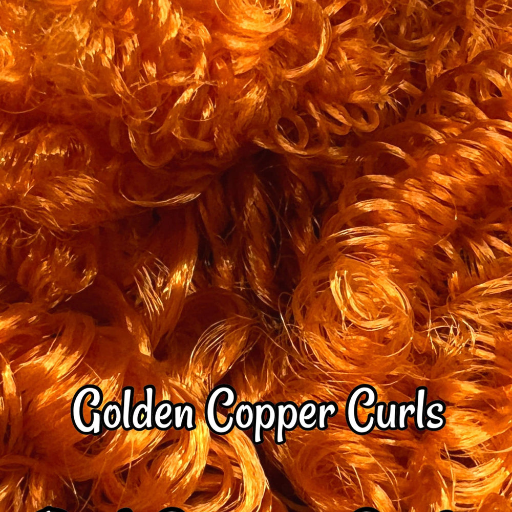 DG Curly Golden Copper 3mm 6mm 10mm options N3069 36 inch 0.5oz/14g pre-curled Nylon Doll Hair for rerooting fashion dolls